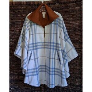 Free People Woodstock Brushed Plaid Poncho Women's One Size Boho Bohemian Fall